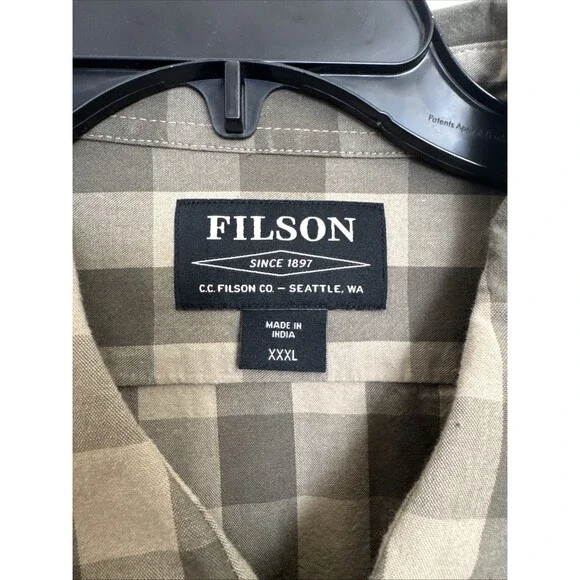 New Filson Lightweight Kitsap Work Shirt Plaid Short Sleeve 3X - Picture 2 of 8